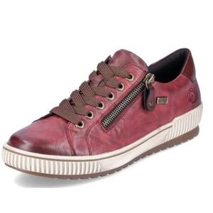 Remonte Tex Burgundy Leather Zip Lace Up Fashion Sneakers Women's Size EU 40